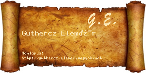 Guthercz Elemér névjegykártya